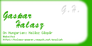gaspar halasz business card